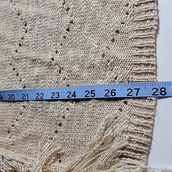 Cupio Open Front Cardigan Sweater Fringe Tassel Longsleeve Lapel Collar Casual M - Picture 13 of 14